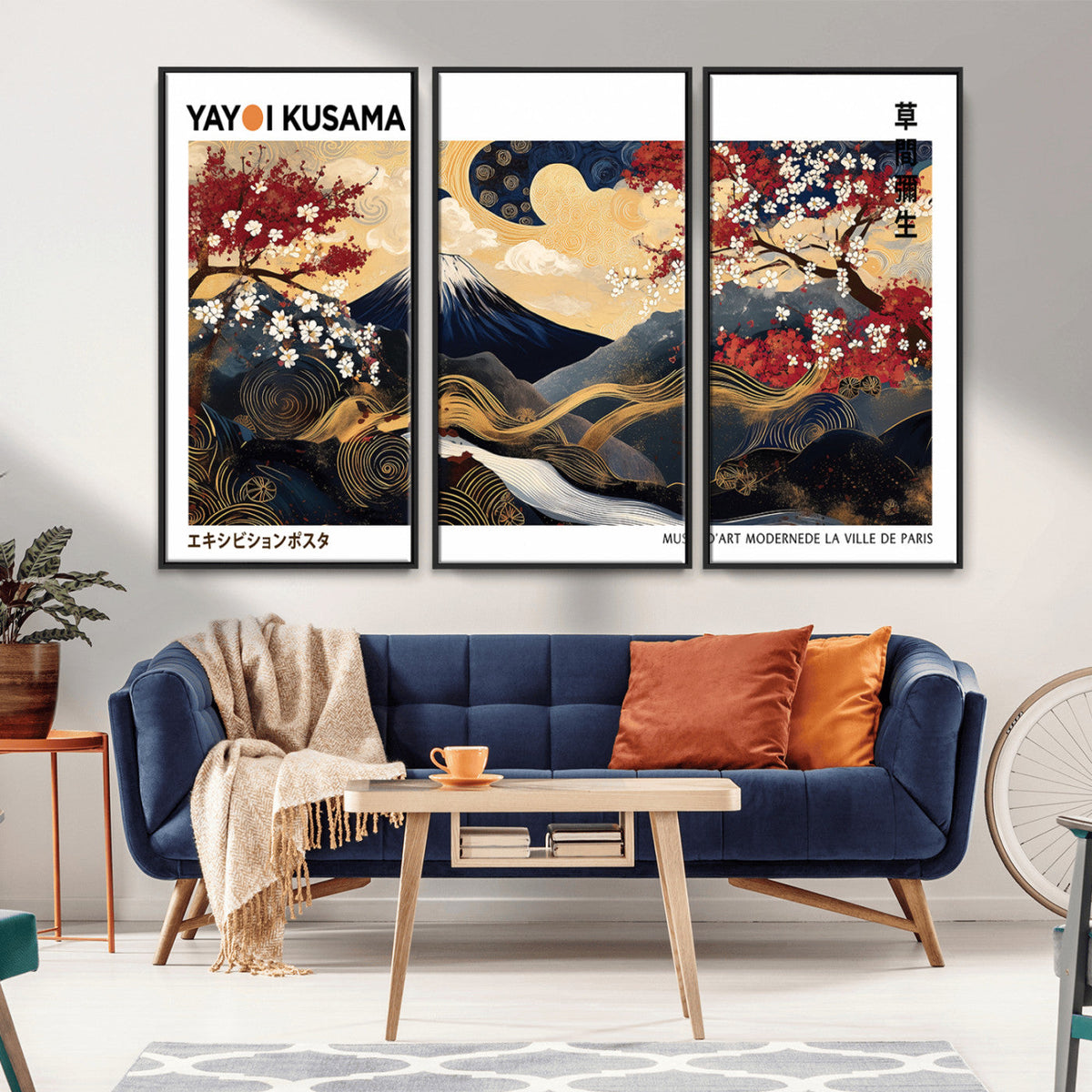 Modern Mount Fuji Wall Art Canvas Print – Framed Abstract