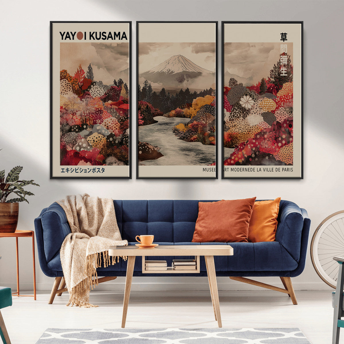 Modern Japanese Wall Art Canvas Print – Framed Abstract