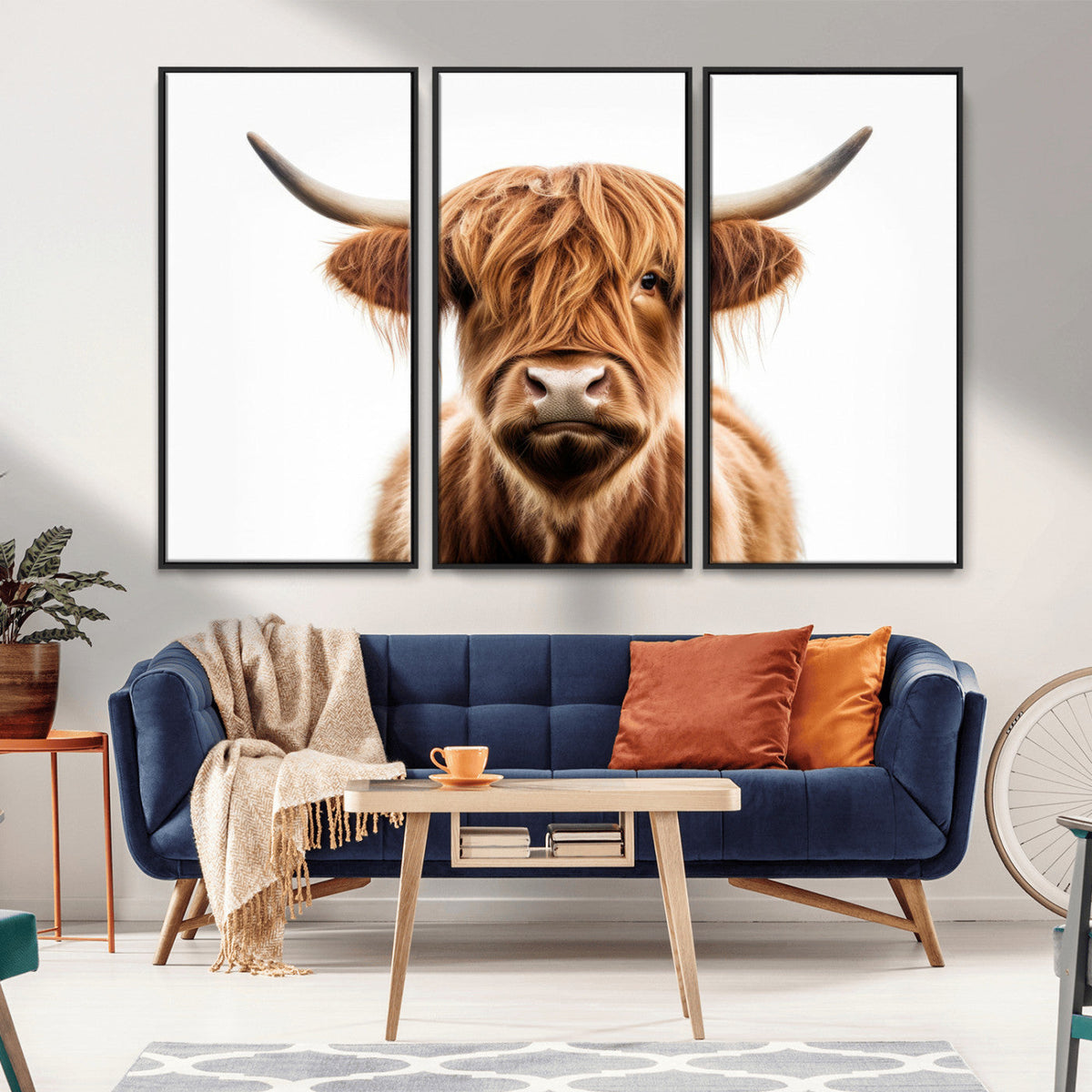 Scottish Highland Cow Canvas Print, Framed Highland Cow