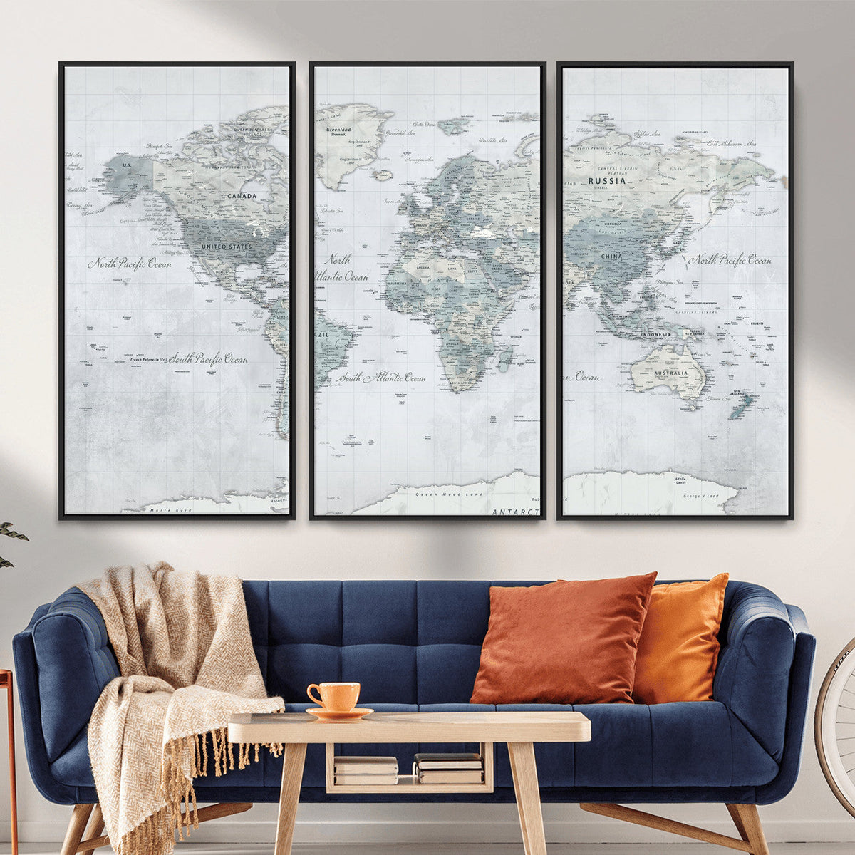 World Map Canvas Print – Detailed Map of the World Wall Art