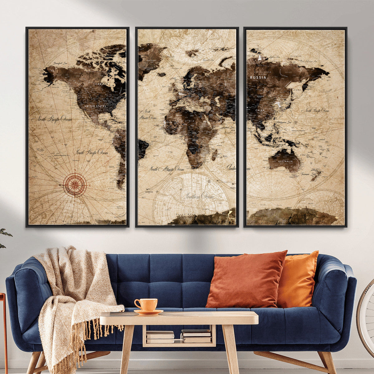 World Map Wall Art Canvas Print