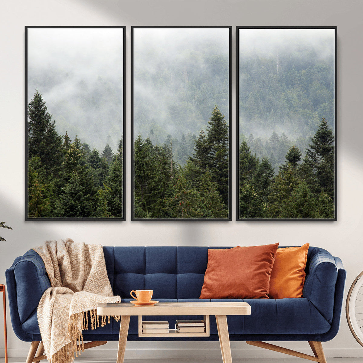 Misty Mountain Forest Wall Art Canvas Print