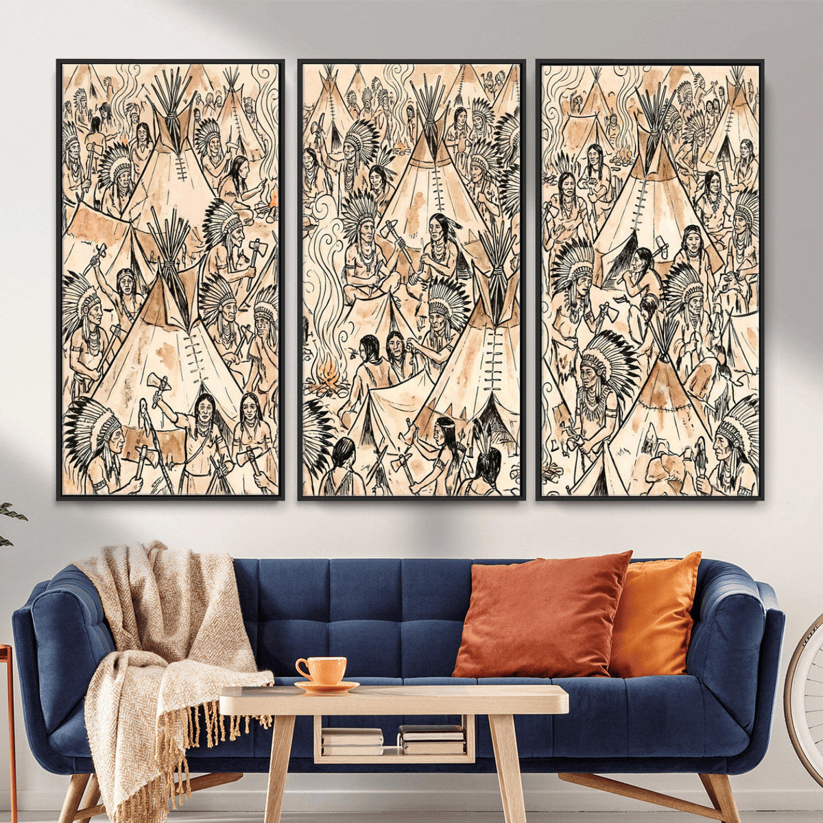 Native American Indian Wall Art Canvas Print - Abstract