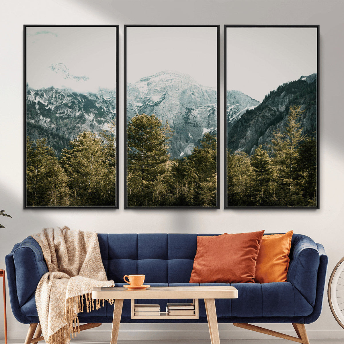 Mountain Forest Wall Art Canvas Print, Alpine Landscape