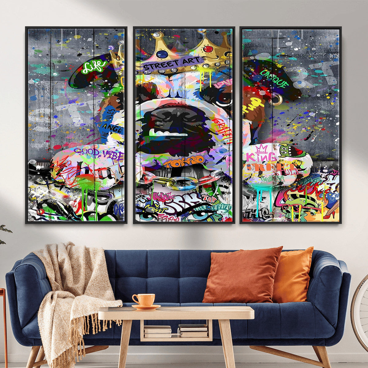 Graffiti Dog Wall Art Decor for Teen Bedroom - Abstract
