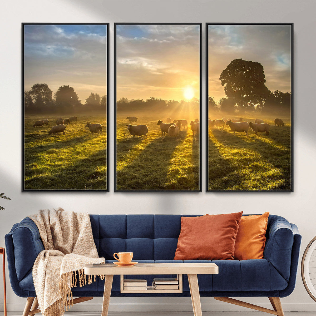 Sheep Wall Art Canvas Print – Rural Farm Animal Artwork
