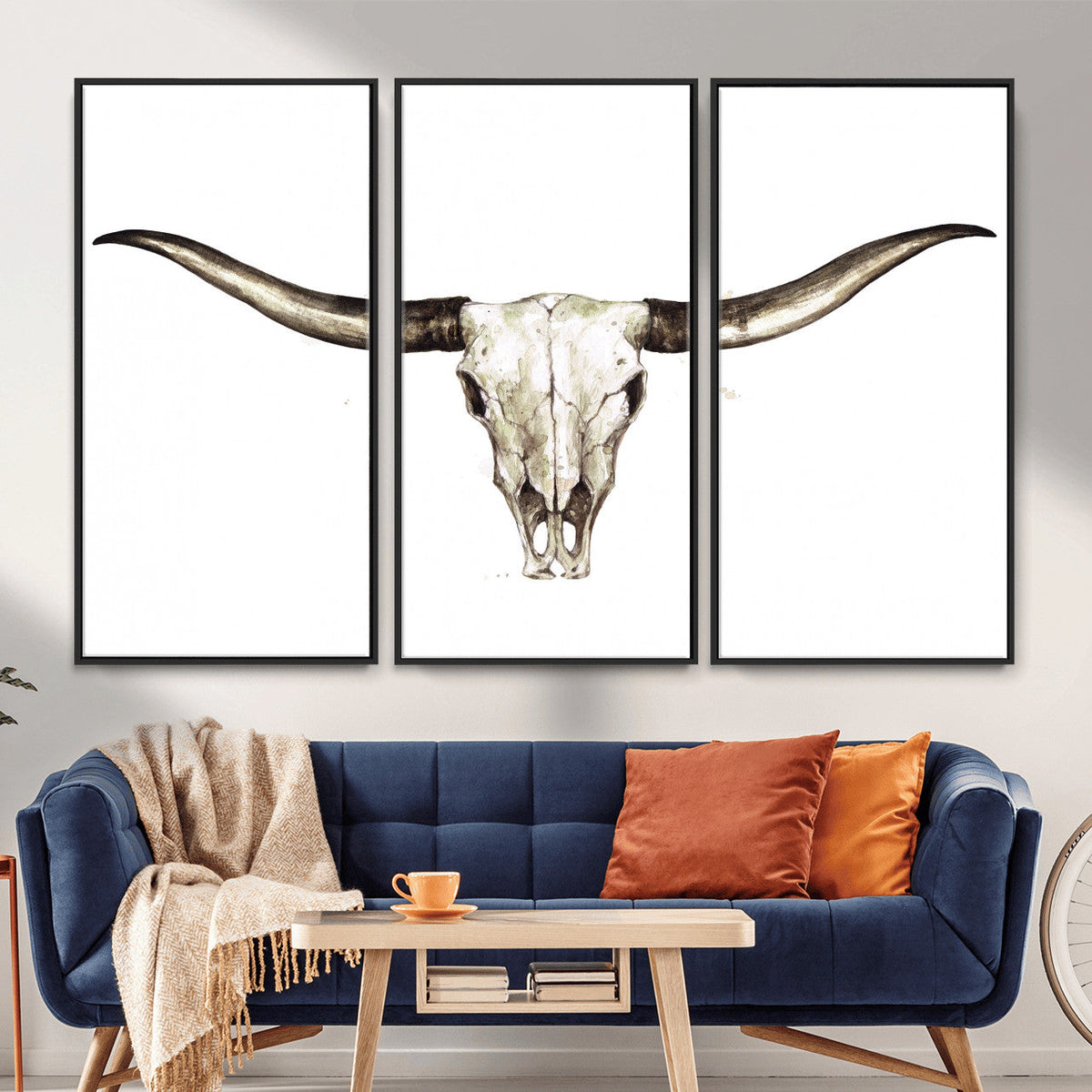 Longhorn Skull Wall Art Canvas Print – Rustic Western