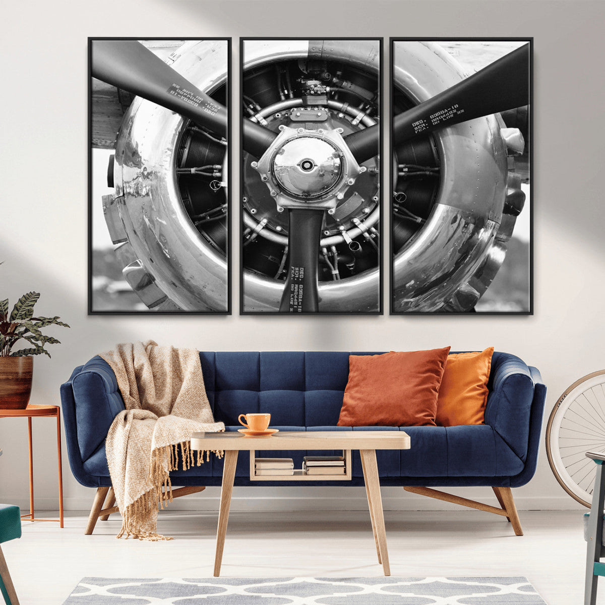 Vintage Airplane Wall Art Canvas Print