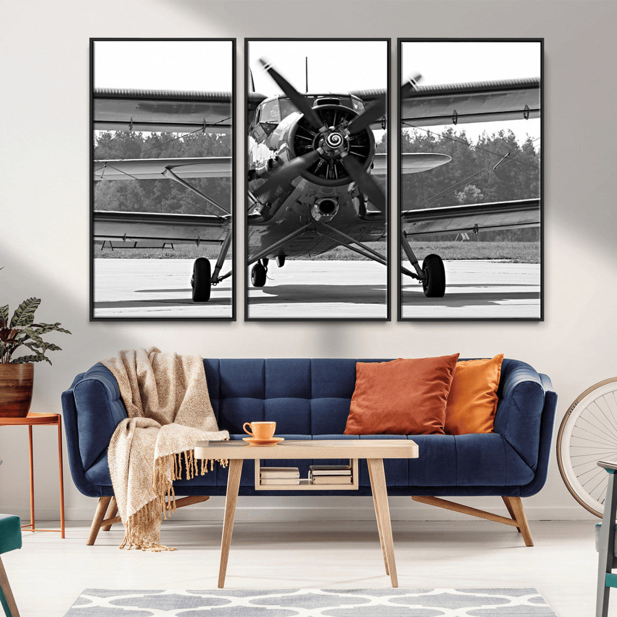Wall Art Old War Plane Canvas Print
