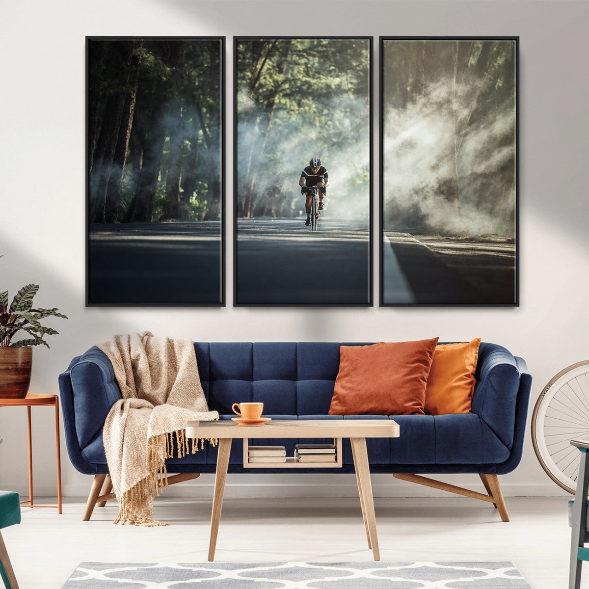 Cycling Road Bike in the Morning, Cycling Road Bike Canvas