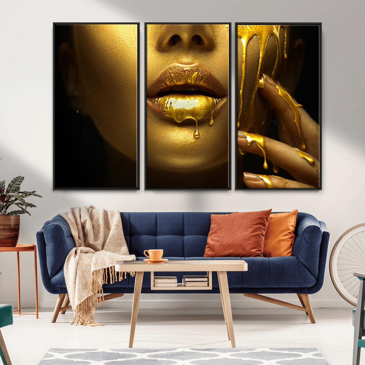 Gold and Women Wall Art Canvas Print