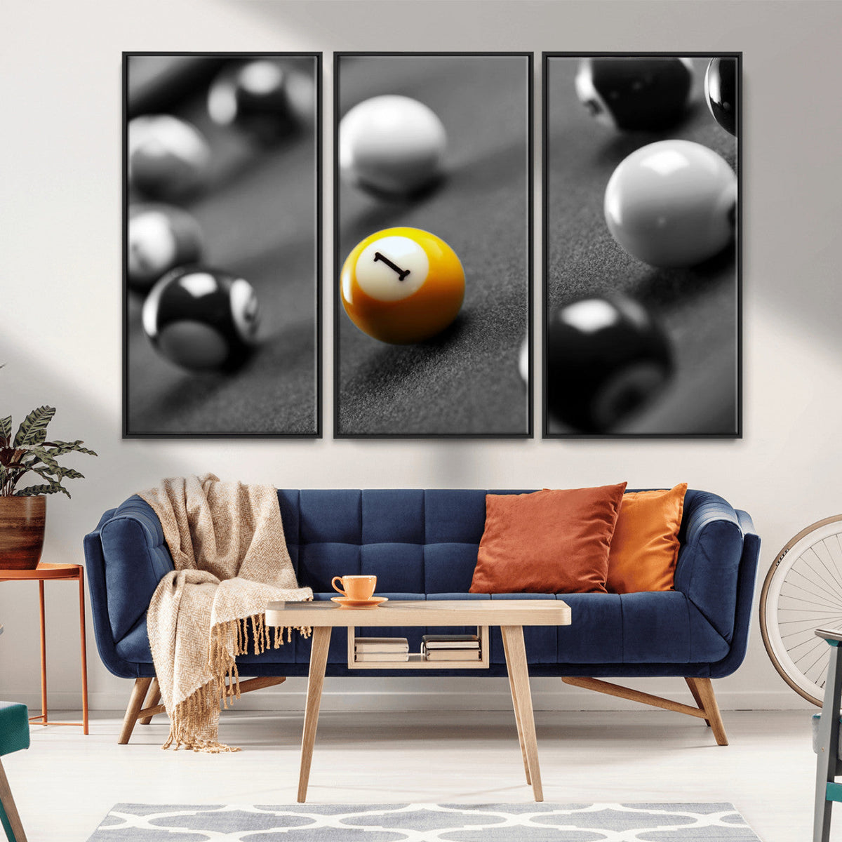 Wall Art Pool Table and Balls Canvas Print