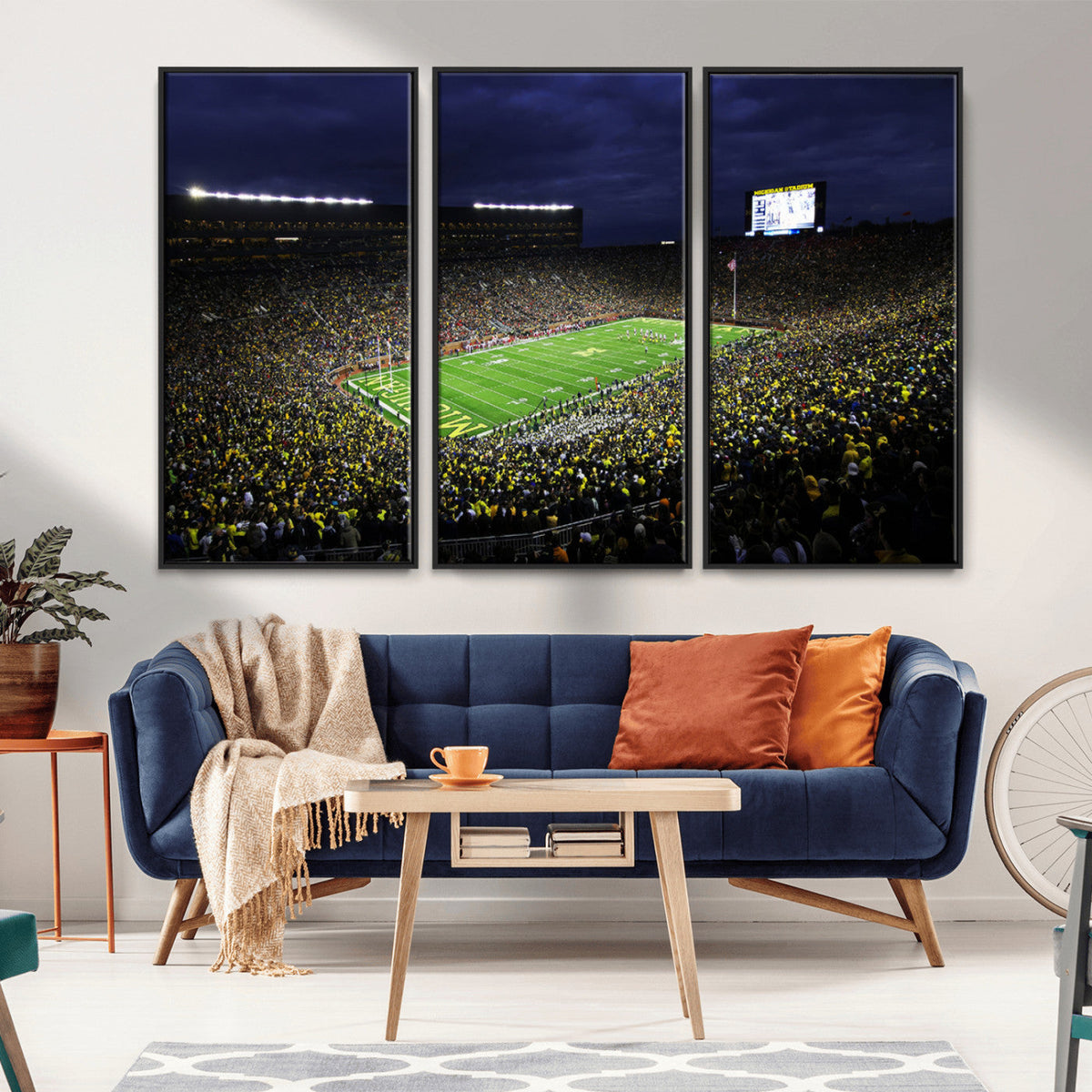 Michigan Wolverines Football Canvas Wall Decor, Football