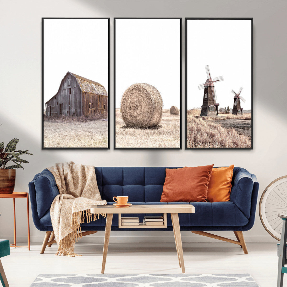 Farm Prints Set, Set of 3 Farmhouse Wall Art, Country House