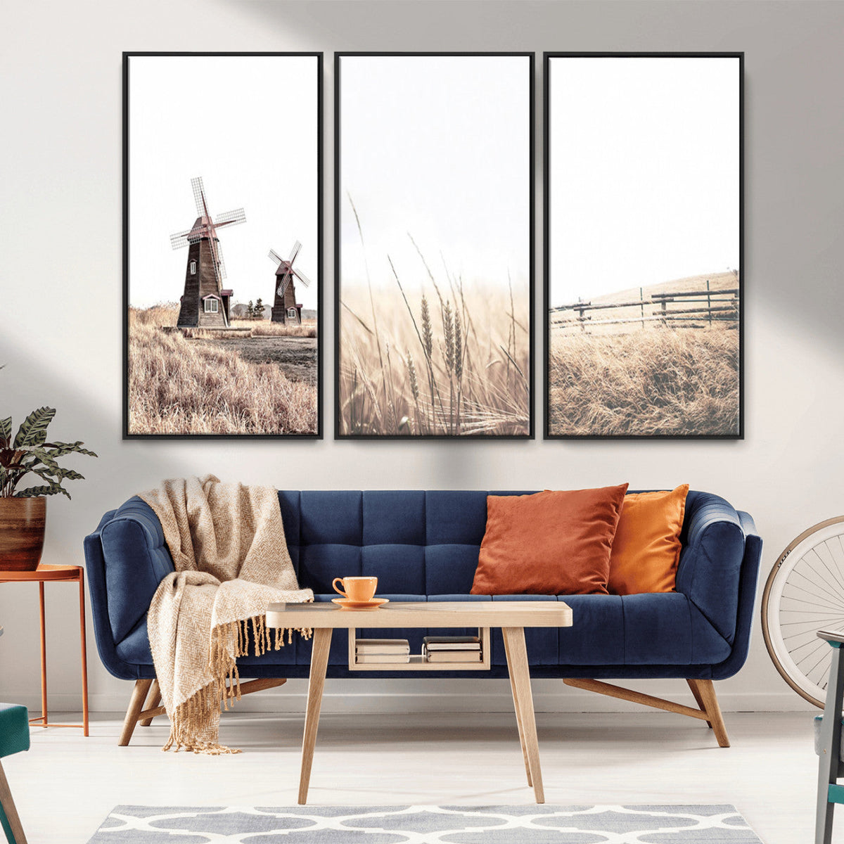 Farm Prints Set, Farmhouse Wall Art Canvas, Country House