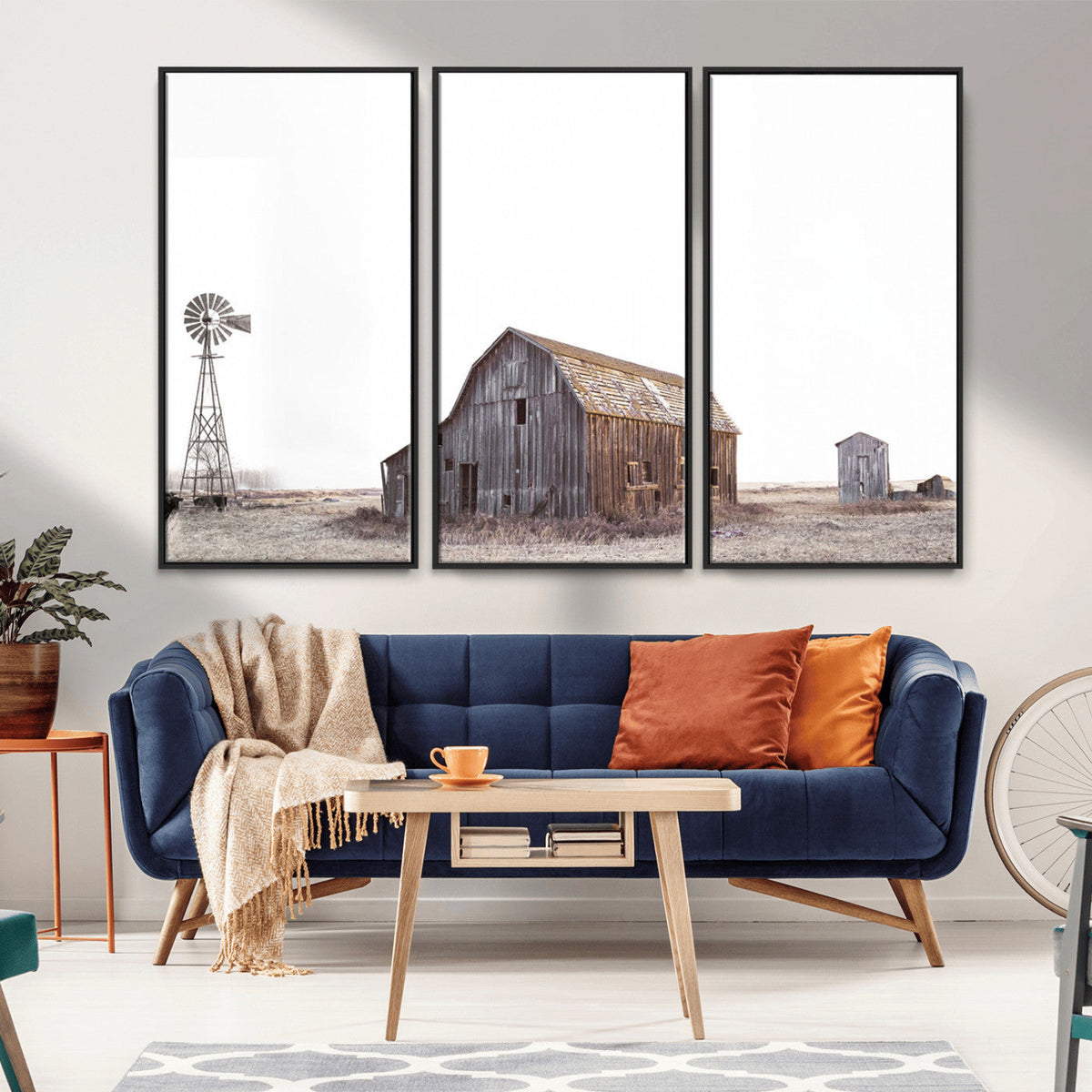 Set of 3 Rustic Farmhouse Wall Art Prints – Country Barn,