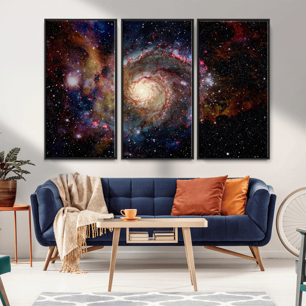 Nebula and Galaxies in Space Wall Art Canvas Print, Spiral