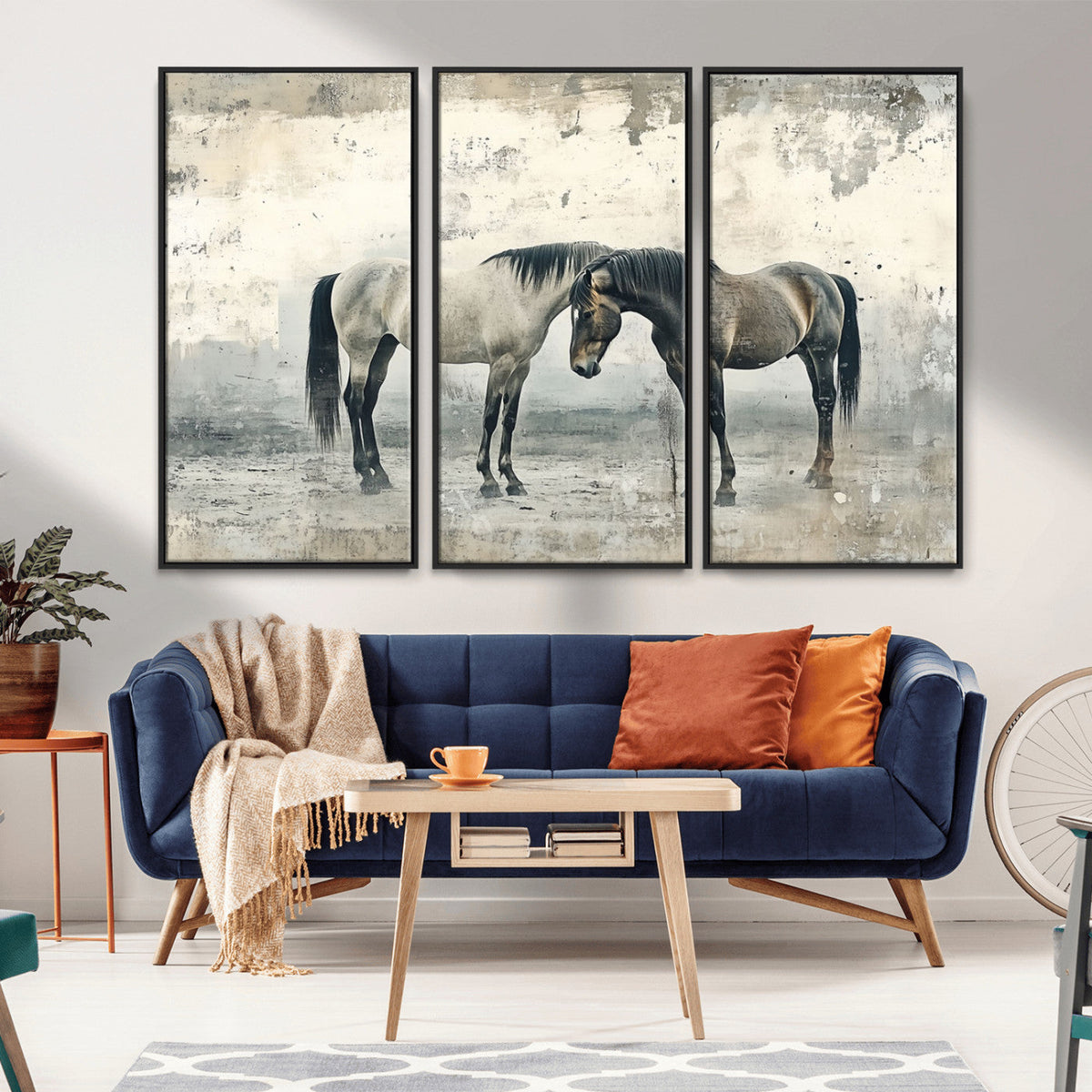 Chines Style Majestic Horses Wall Art | Ready to Hang and