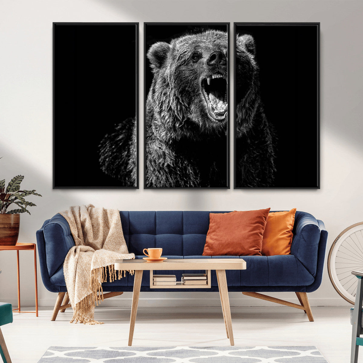 Bear Canvas Print | Wildlife Wall Art for Cabin Decor |