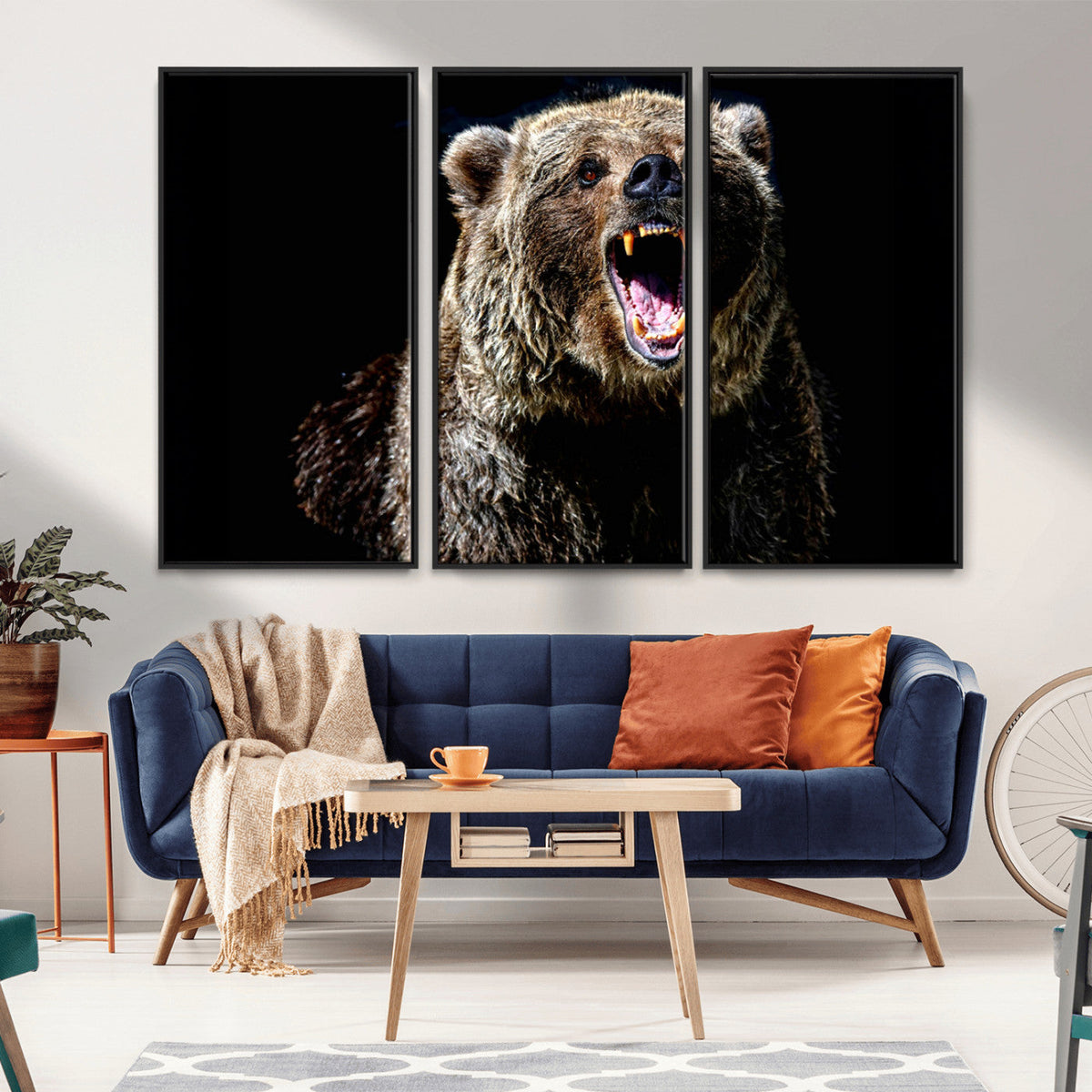 Grizzly Bear Canvas Print | Wildlife Wall Art for Cabin