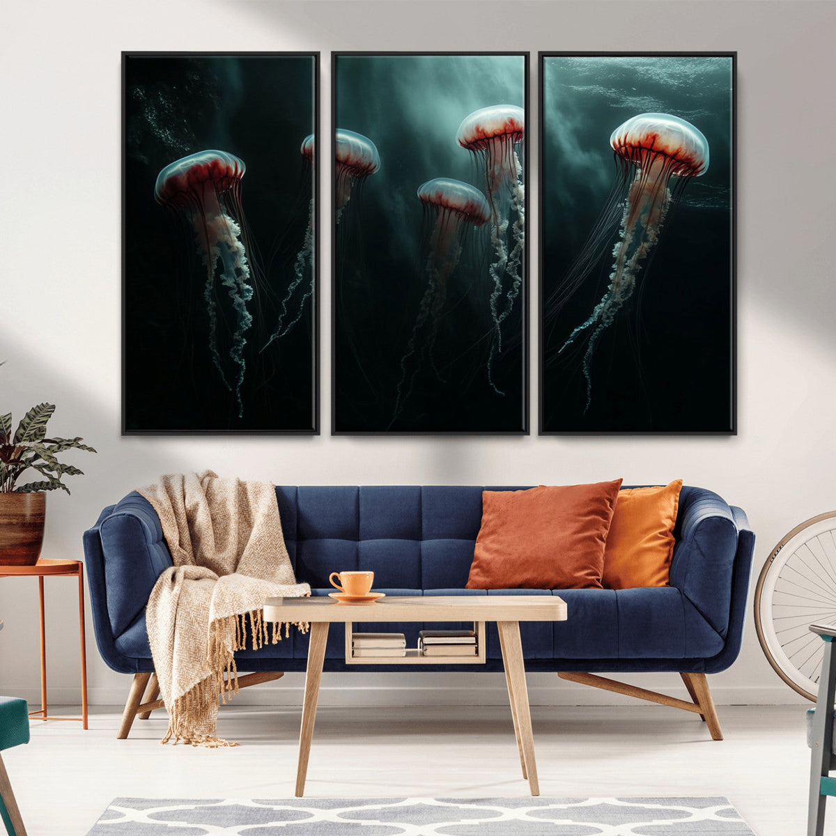 Abstract Jellyfish Wall Art Canvas Print