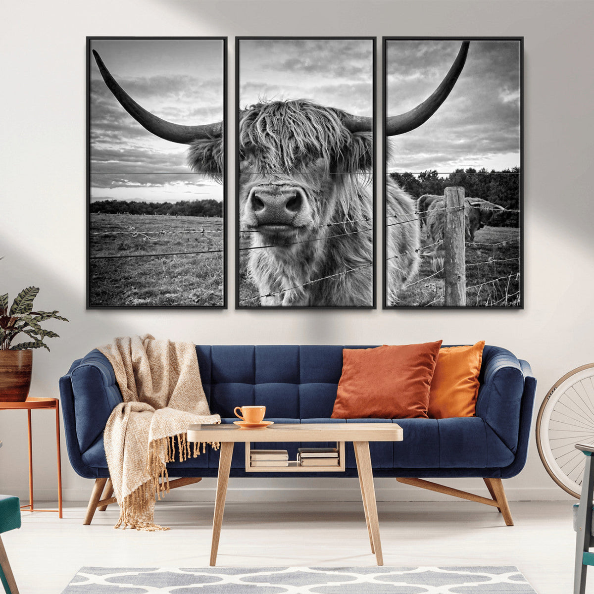 Scottish Highland Cow Wall Art Canvas Print | Ready to Hang