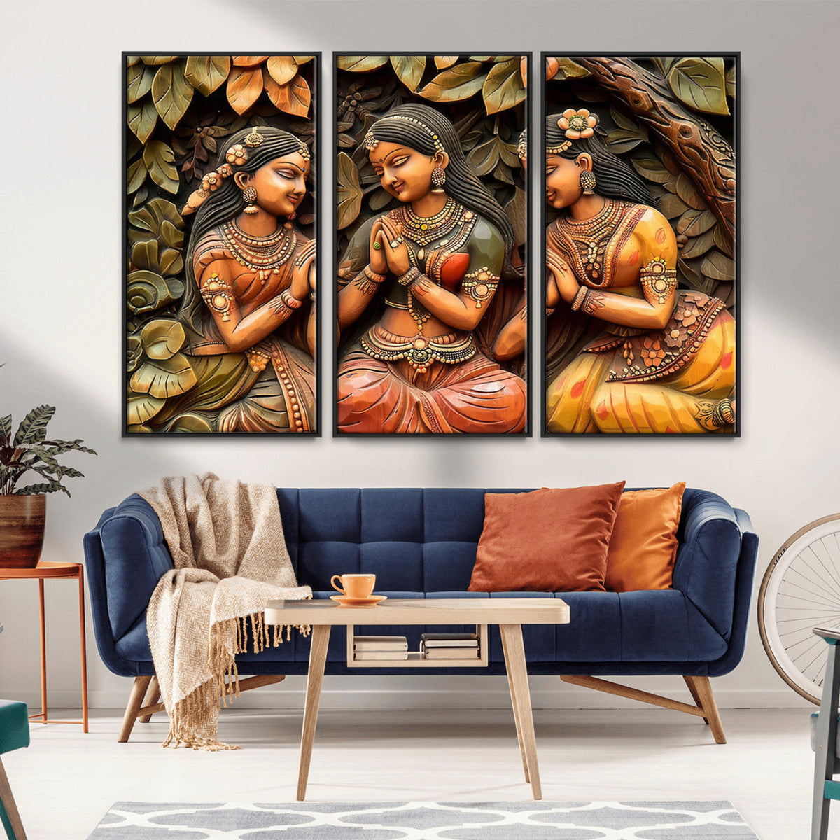 Indian Woman Statue Wall Art Canvas Print