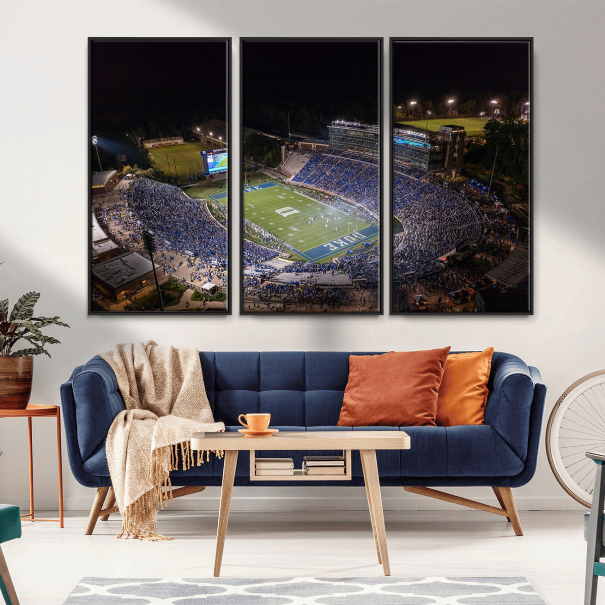 Duke University Blue Devils Football Print Canvas - Durham