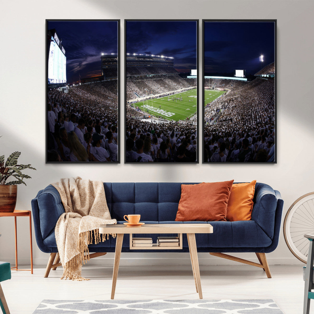 Michigan State Spartans Canvas, Framed Football Team Print -