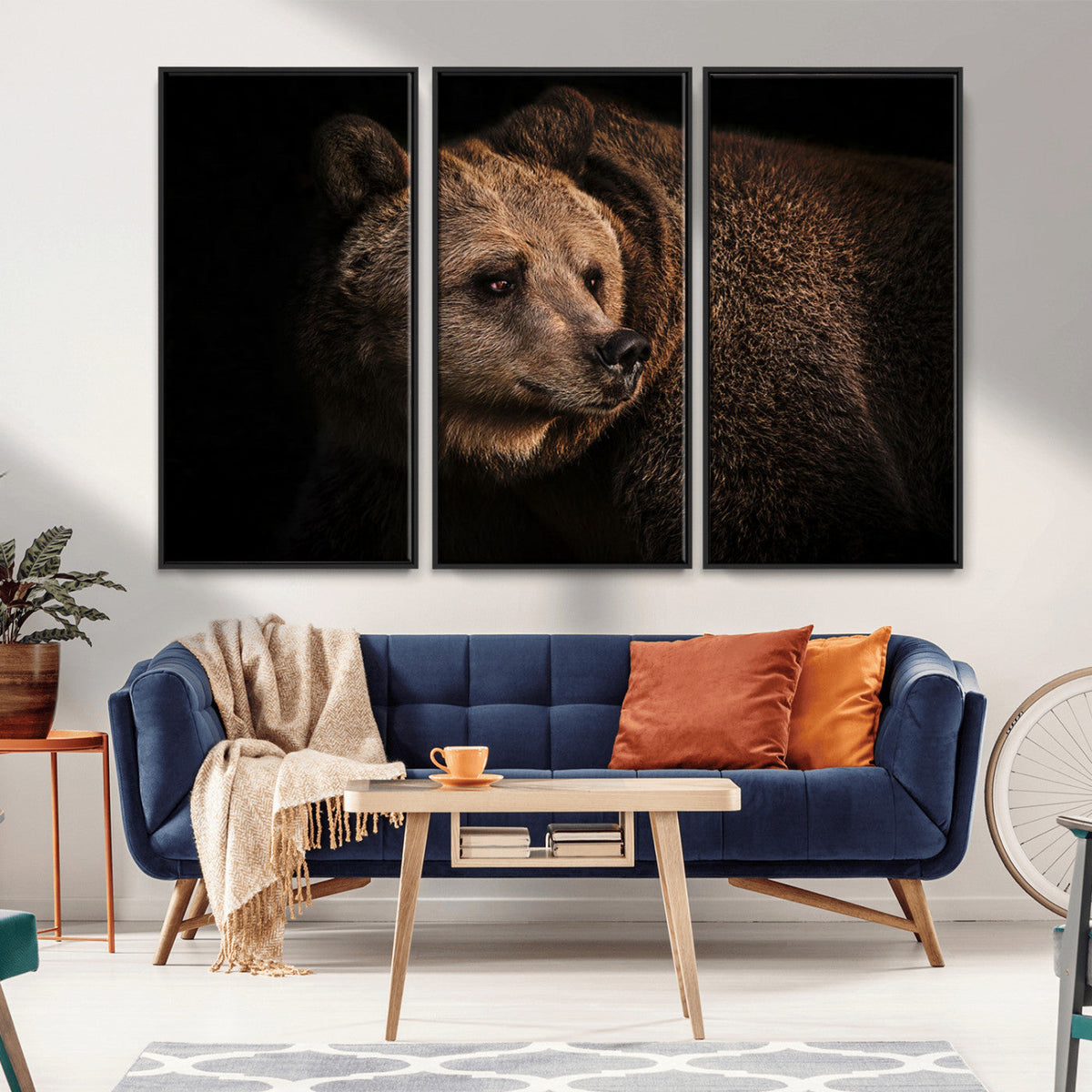 Wild Grizzly 399 Bear Canvas Wall Art Print, Bear Animal