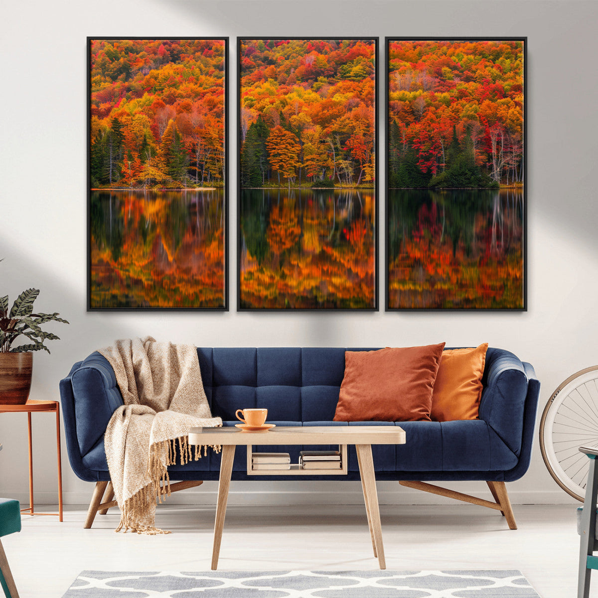 Fall Foliage Wall Art - Autumn Reflection Canvas Print,