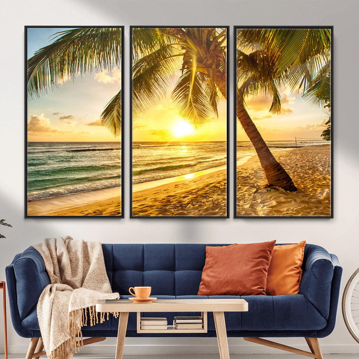 Beach Sunset Canvas Wall Art Print - Tropical Beach Canvas