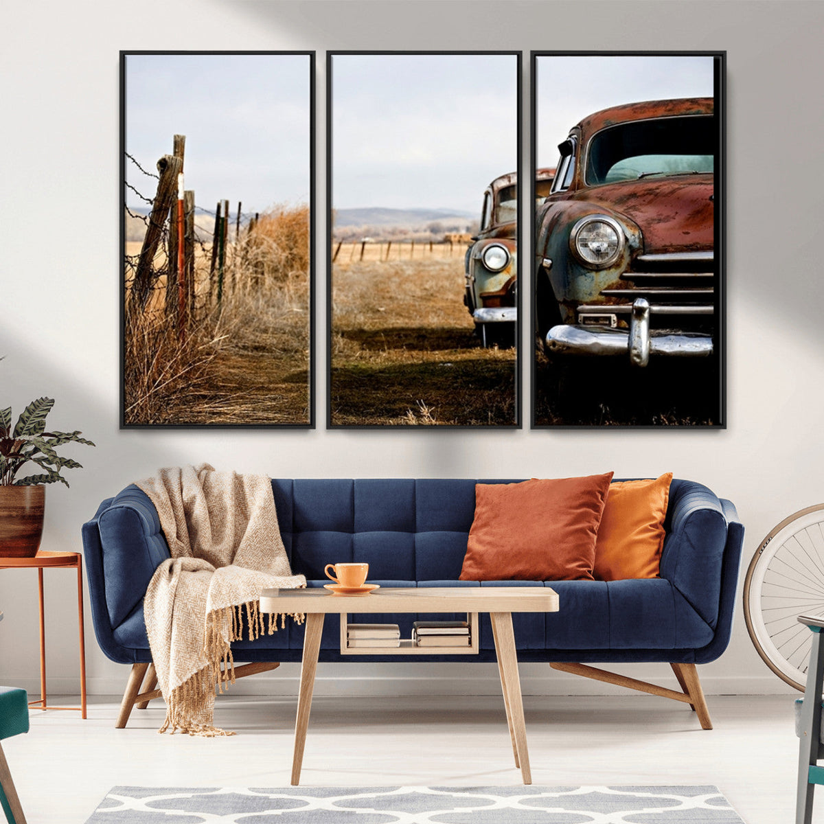 Old Rustic Classic Car Wall Art Canvas Print