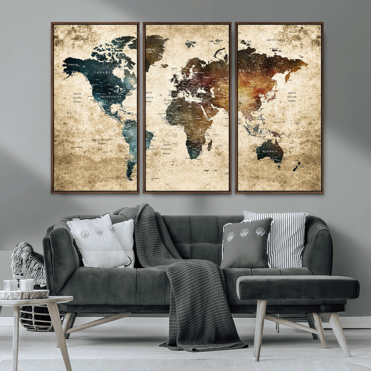 World Map Canvas Print – Detailed Map of the World Wall Art