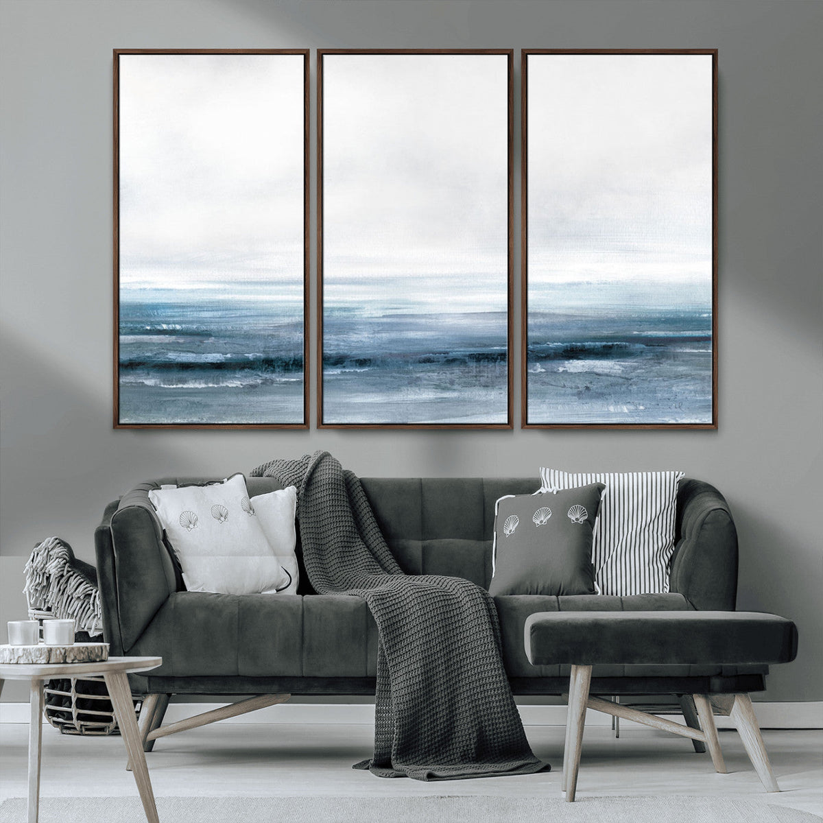 Blue Ocean Abstract Artwork Wall Art Canvas Print