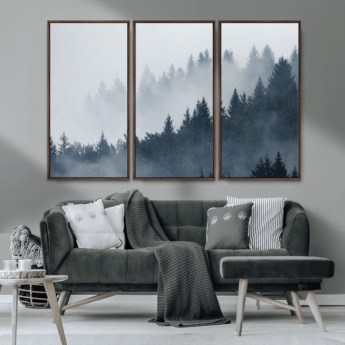 Foggy Pine Forest Wall Art Canvas Print