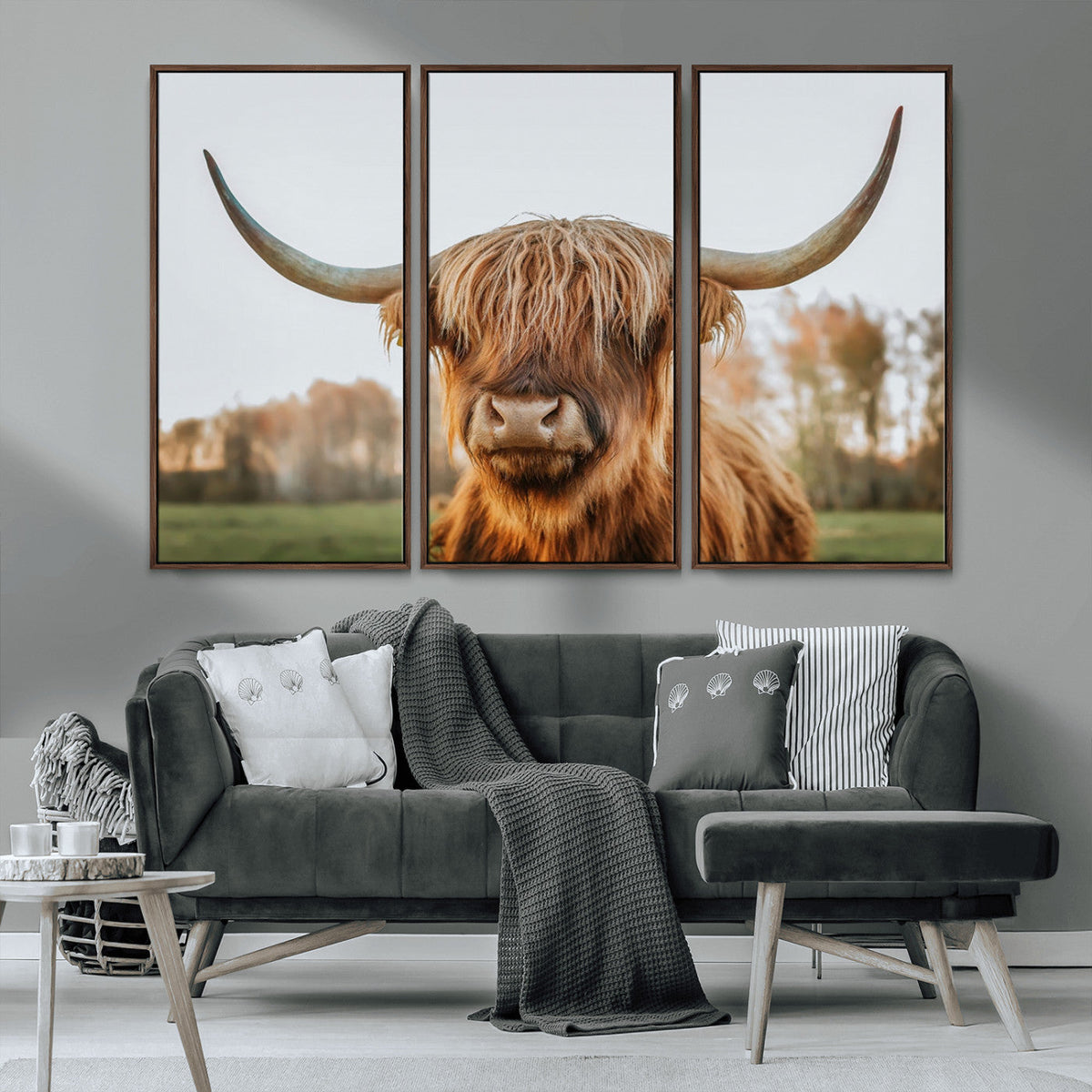 Highland Cow Animal Scottish Cattle Art Print Farmhouse Wall