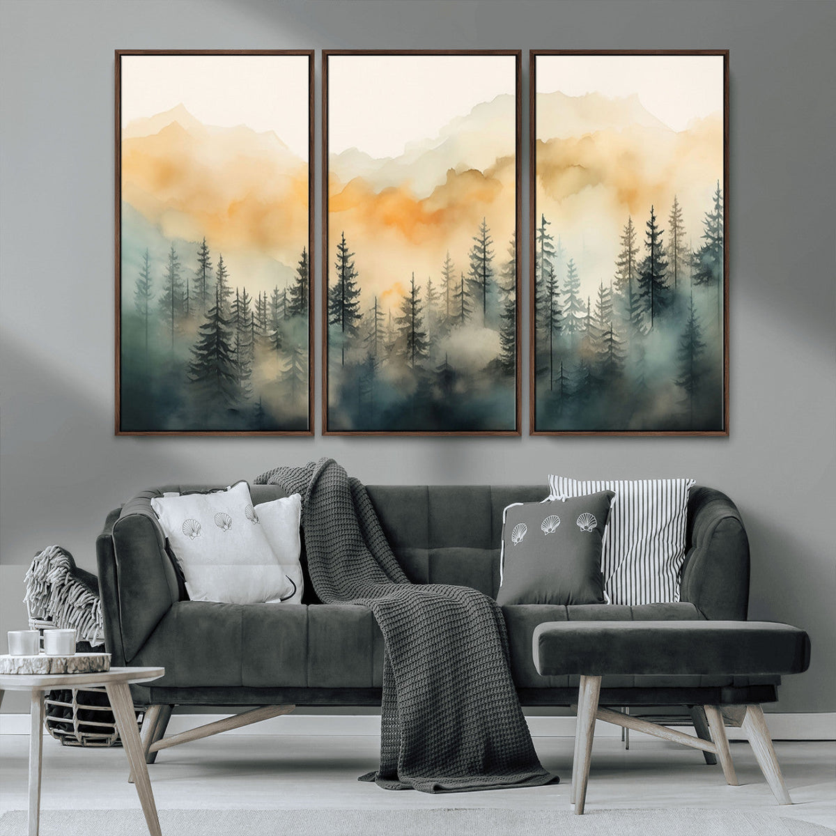 Abstract Forest Print - Mountain Wall Art | Autumn Landscape