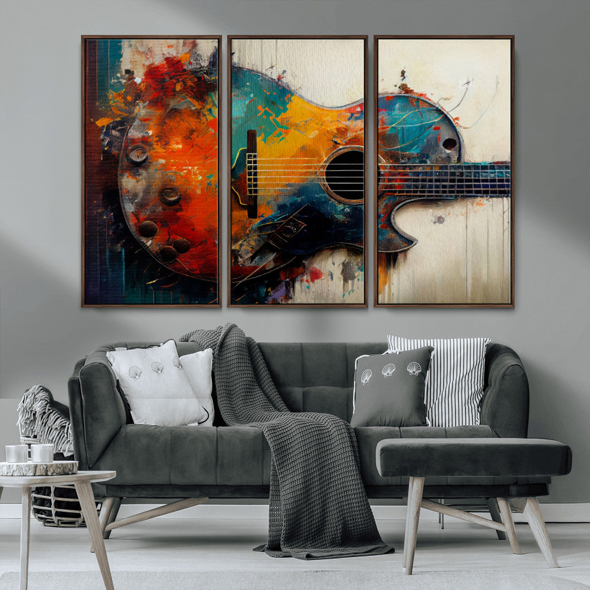 Abstract Guitar Wall Art Canvas | Vibrant Music-Inspired Art