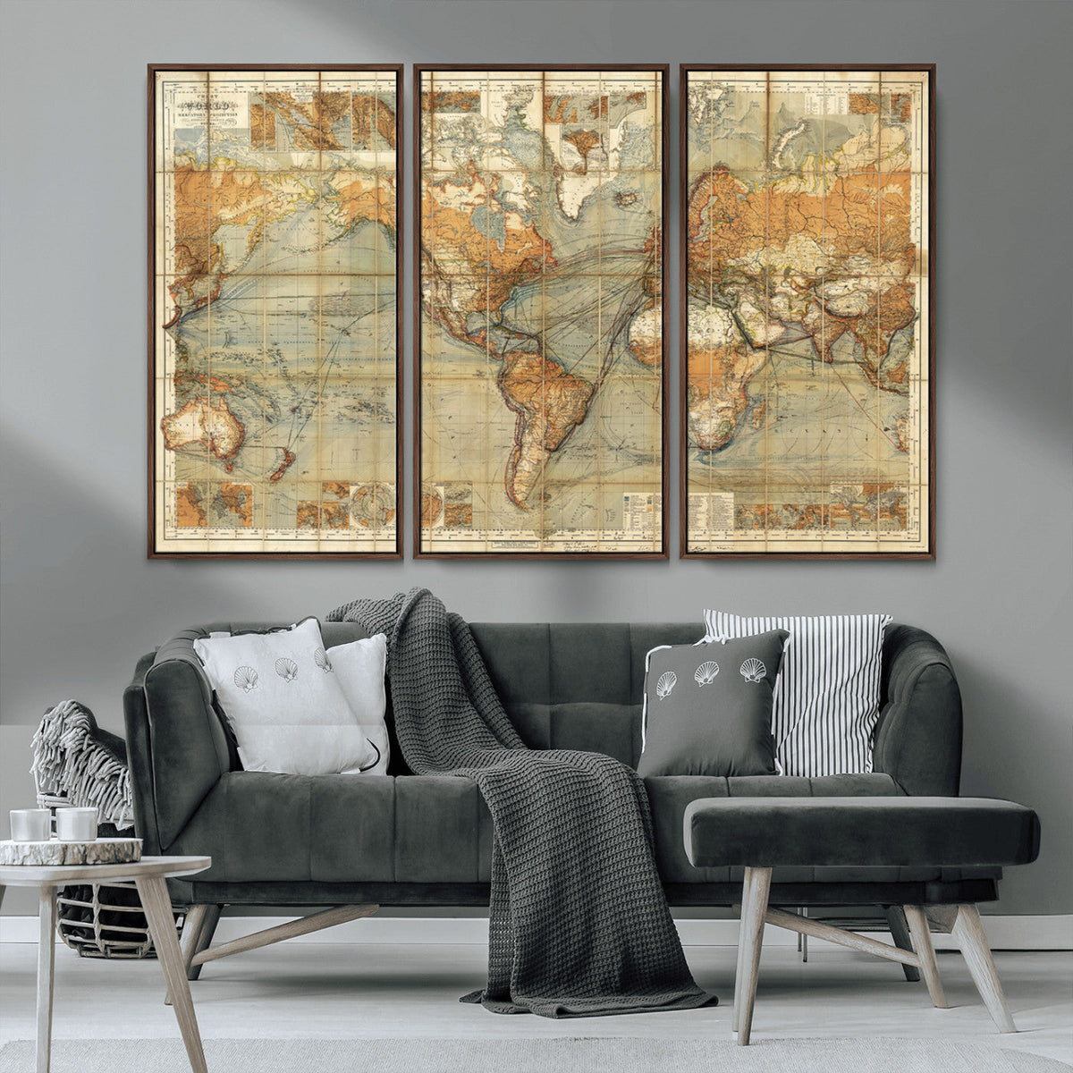 Push Pin World Map Canvas Print – Travel Tracker Wall Art