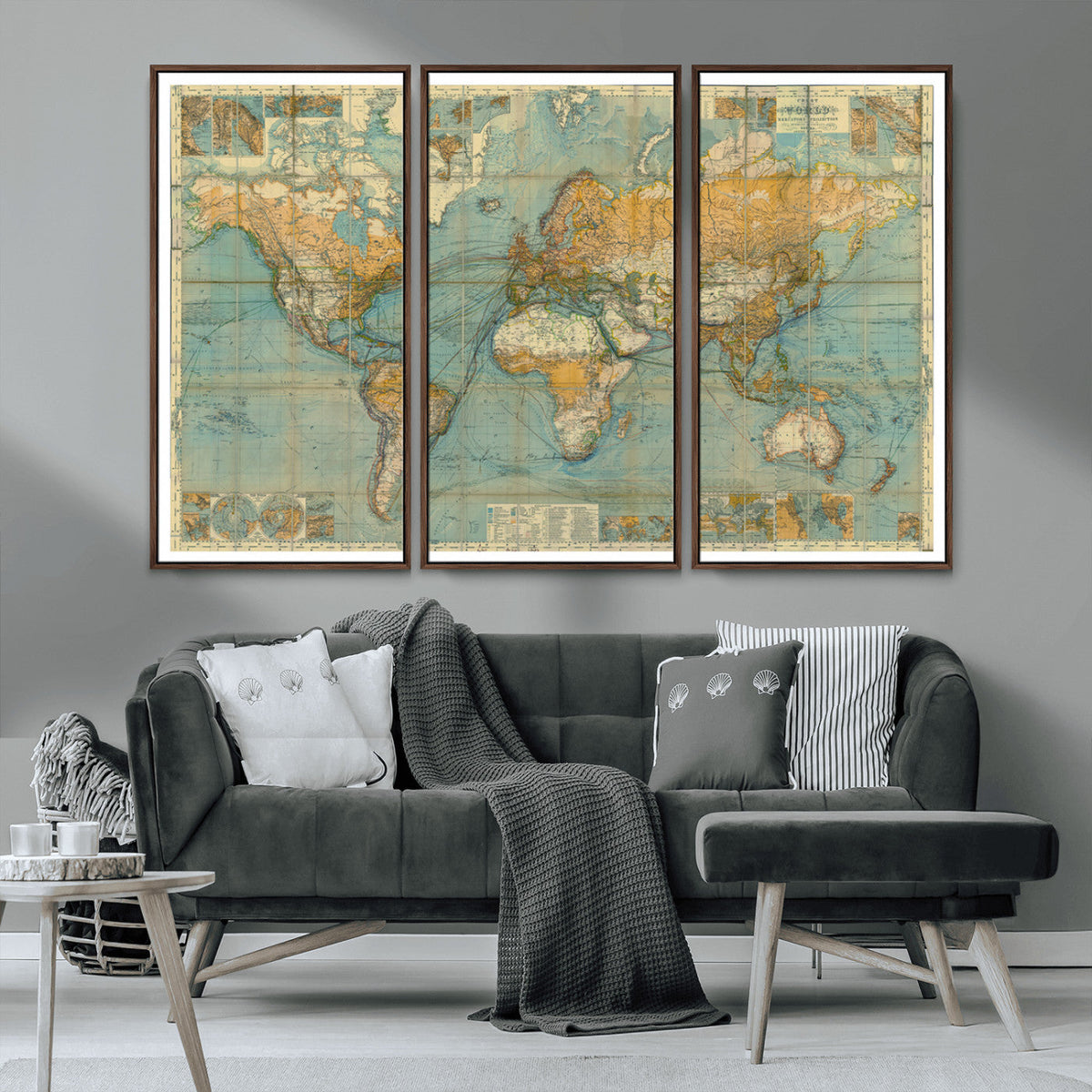 Push Pin World Map Canvas Print – Travel Tracker Wall Art