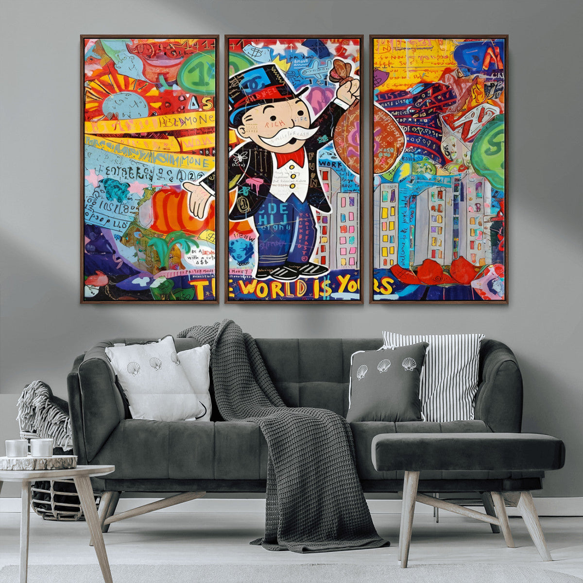 Pop Art Monopoly Man Canvas Wall Art Print - Bold and