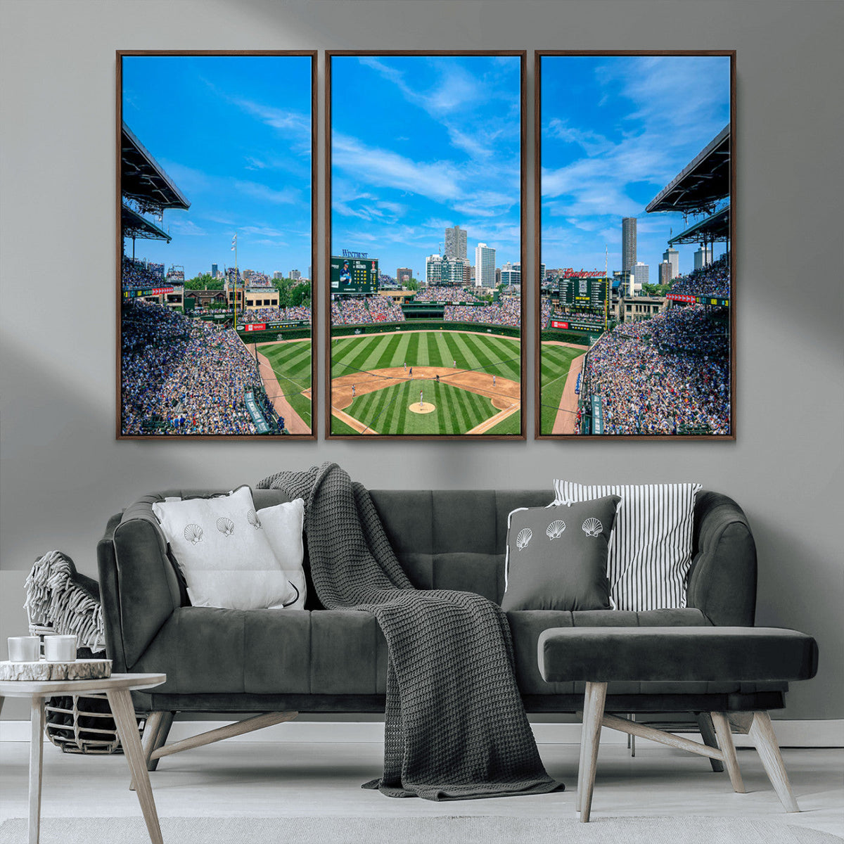 Wrigley Field Chicago Cubs Panoramic Art Multi-Piece Canvas