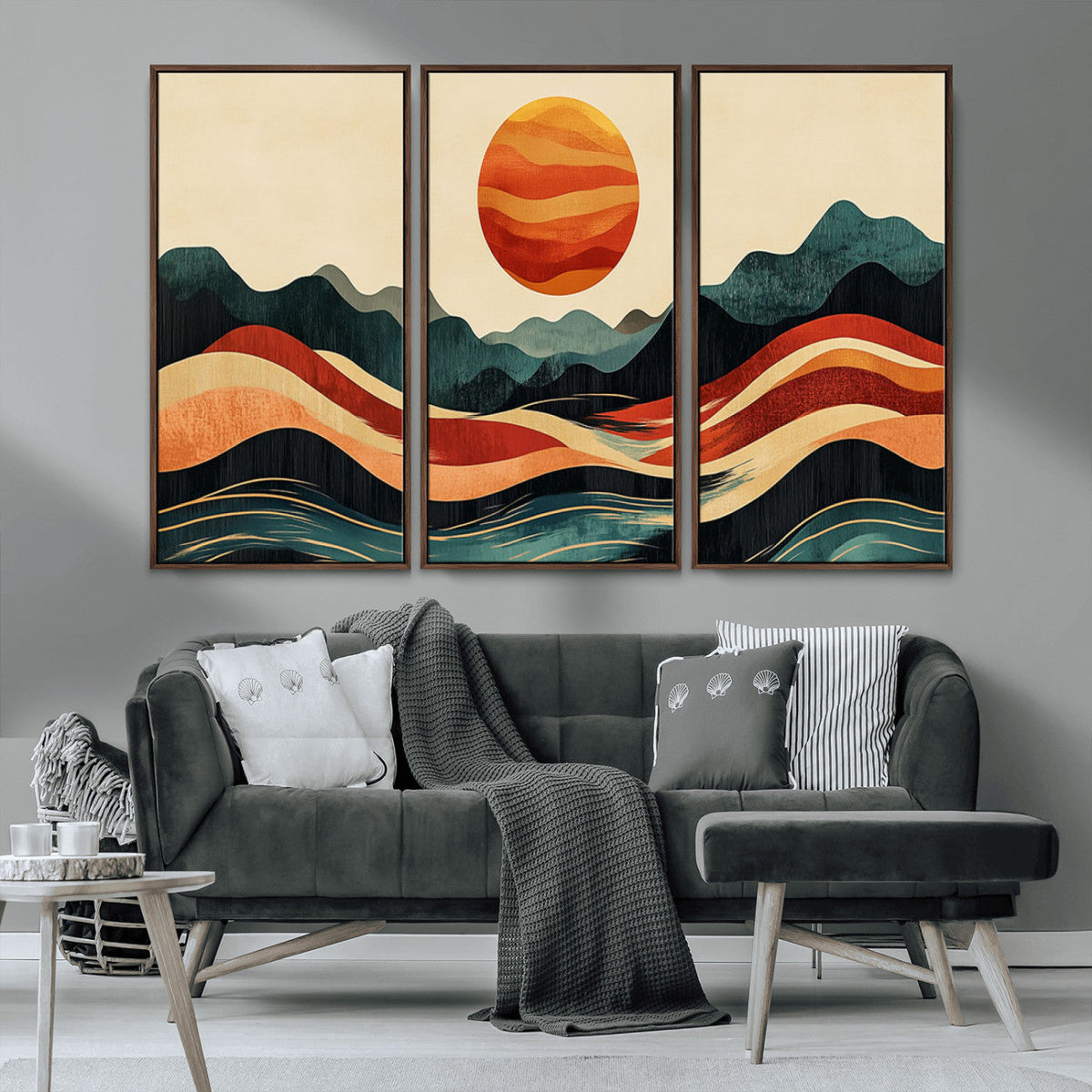 Mountain Triptych Wall Art Canvas Print – Western Nature