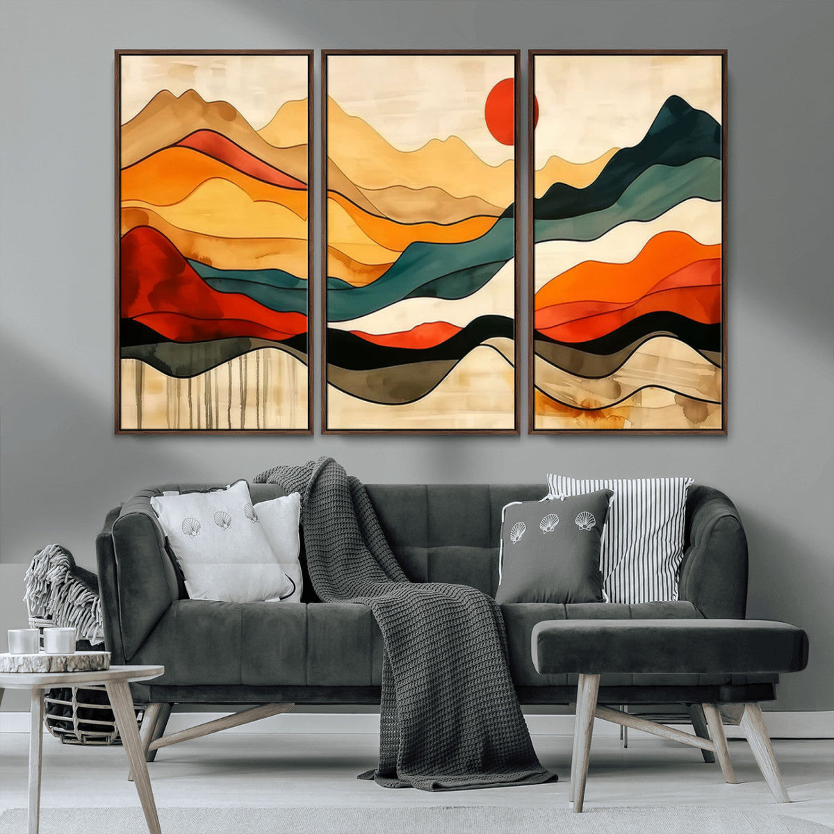 Mid Century Wall Art Print - Abstract Woodland Print -