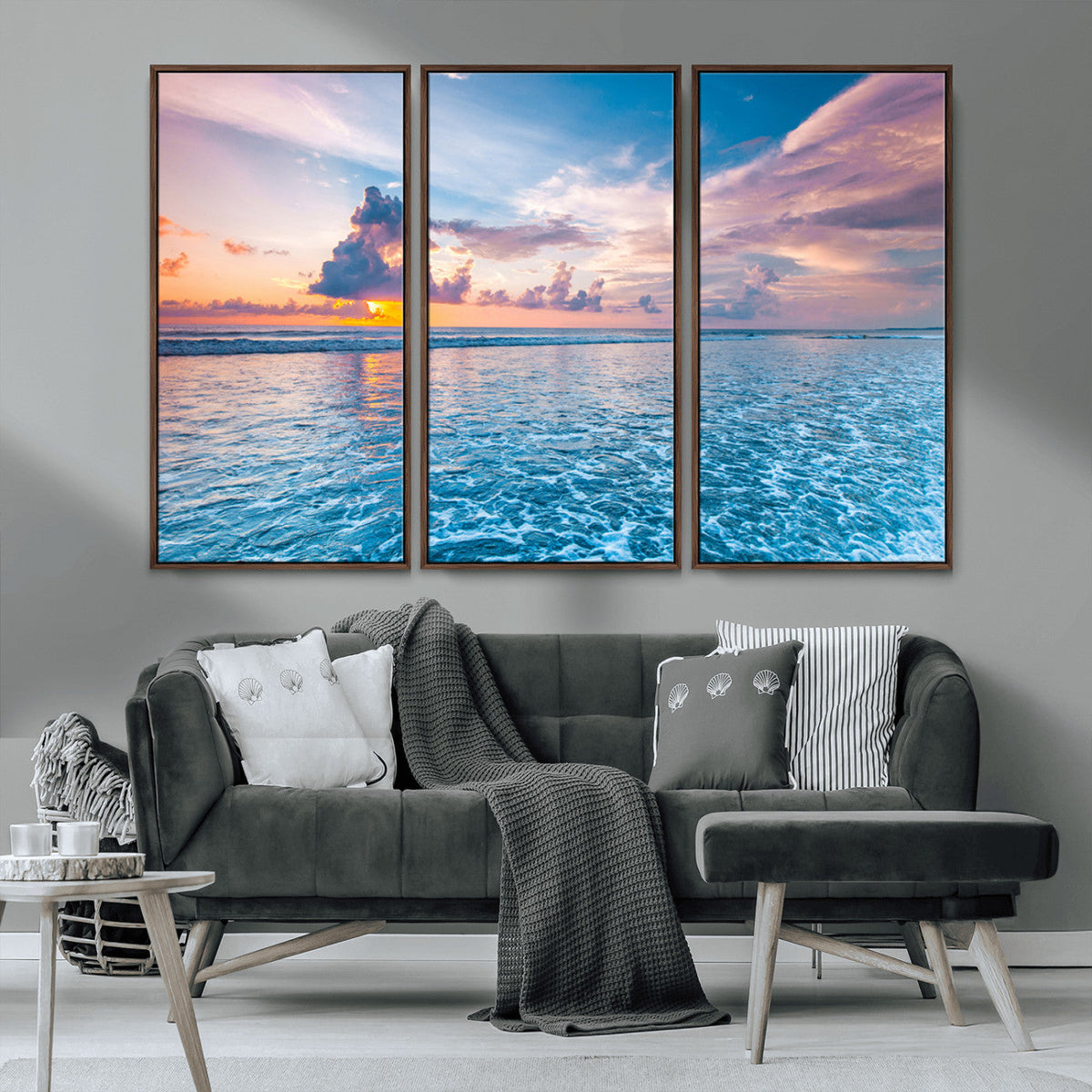 Ocean Sunset Canvas Wall Art Print – Tranquil Seascape