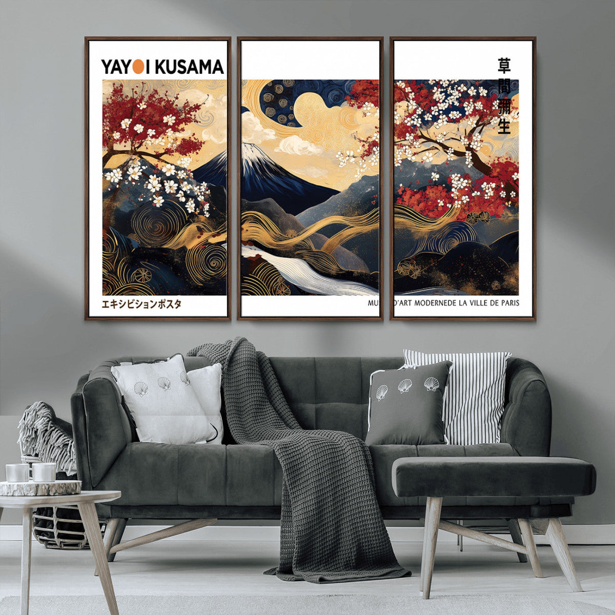 Modern Mount Fuji Wall Art Canvas Print – Framed Abstract
