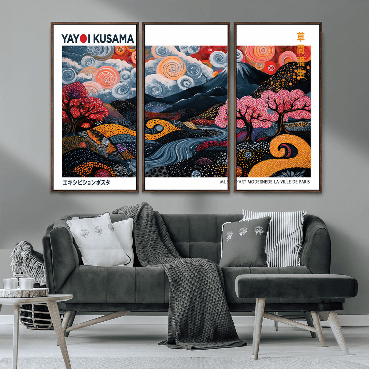 Modern Japanese Wall Art Canvas Print – Framed Abstract