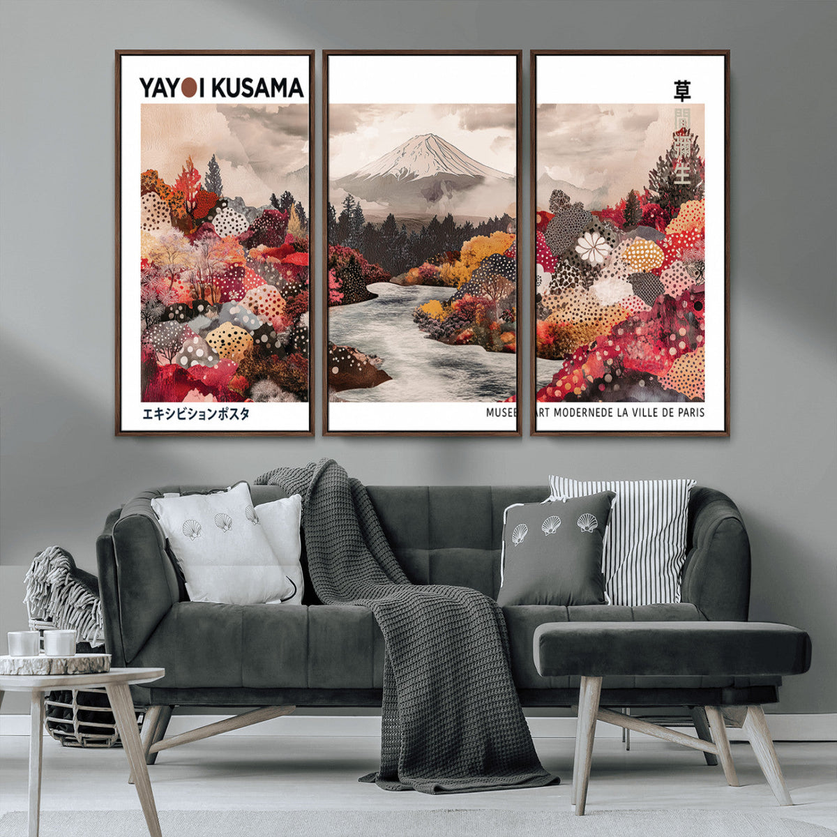 Modern Japanese Wall Art Canvas Print – Framed Abstract