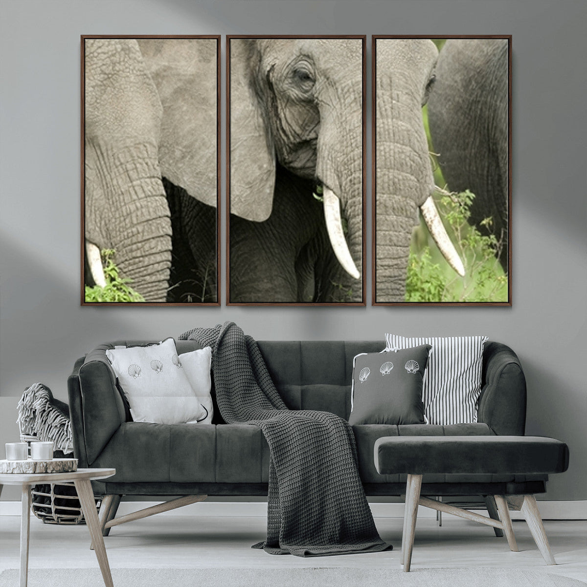 Wild Elephant Wall Art Canvas Print